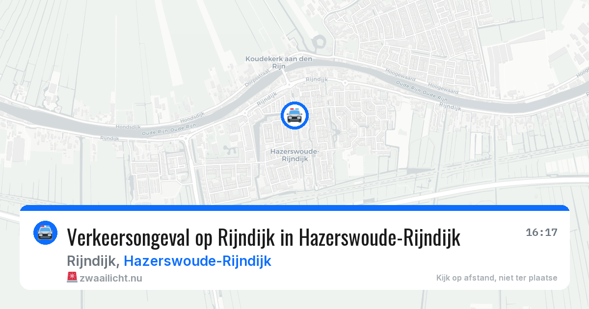 Verkeersongeval op Rijndijk in Hazerswoude-Rijndijk — 26 mrt 2026
