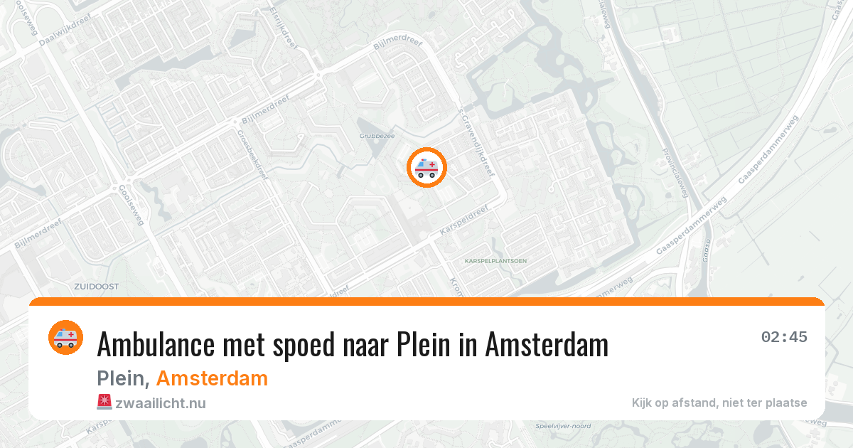 Ambulance met spoed naar Plein in Amsterdam — 27 jul 2026
