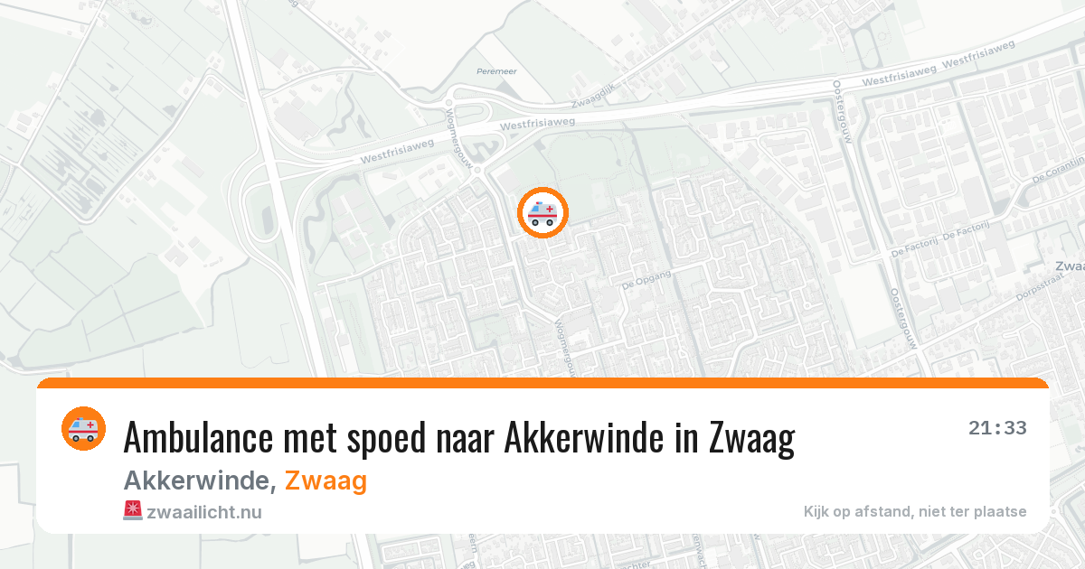 Ambulance met spoed naar Akkerwinde in Zwaag — 21 jul 2026