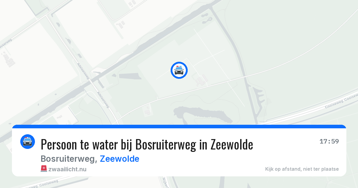 Persoon te water bij Bosruiterweg in Zeewolde — 2 mrt 2026