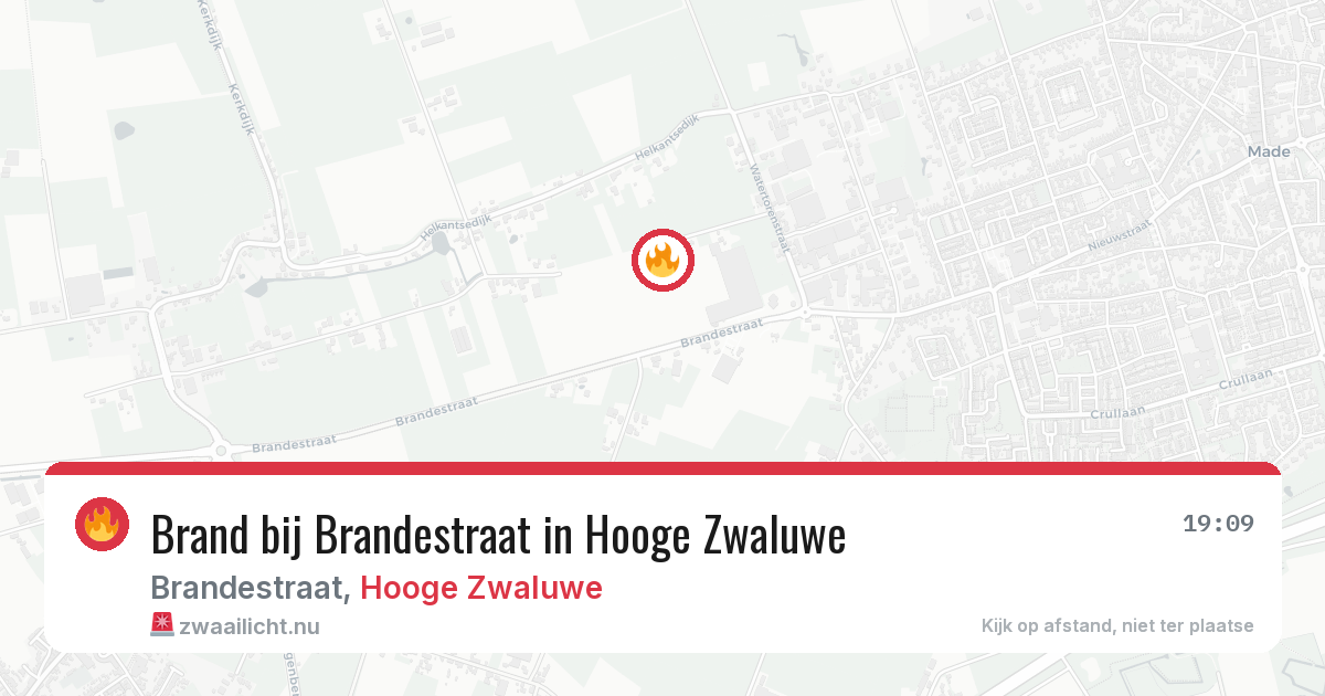 Brand bij Brandestraat in Hooge Zwaluwe — 24 jul 2026