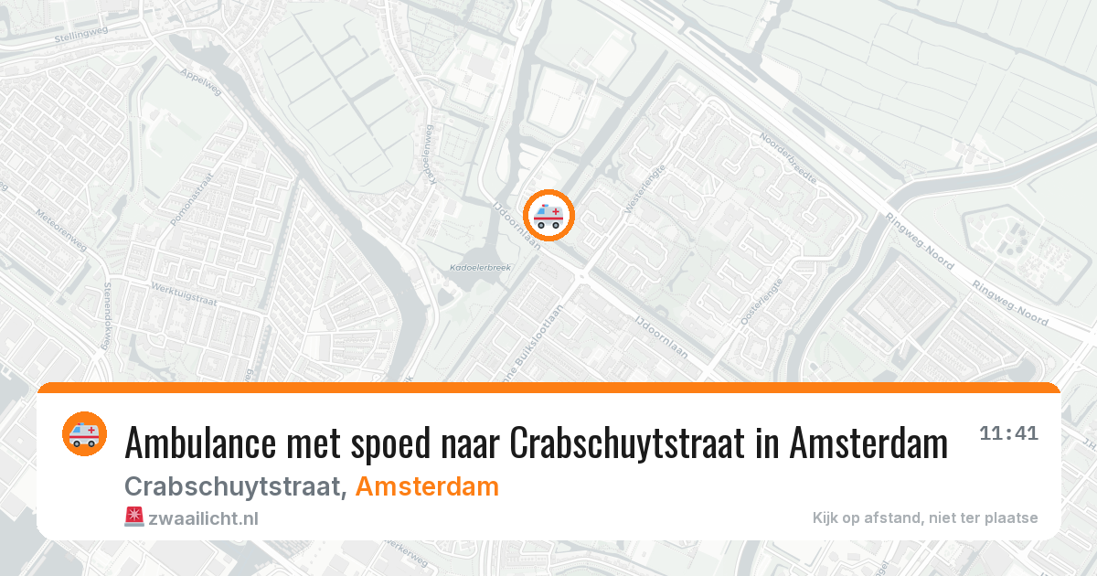 Ambulance met spoed naar Crabschuytstraat in Amsterdam — 27 jul 2026
