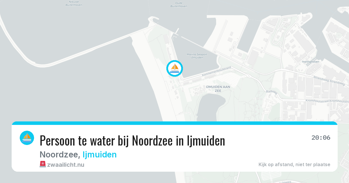 Persoon te water bij Noordzee in Ijmuiden — 25 mei 2026