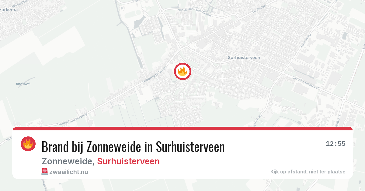 Brand bij Zonneweide in Surhuisterveen — 6 mrt 2026