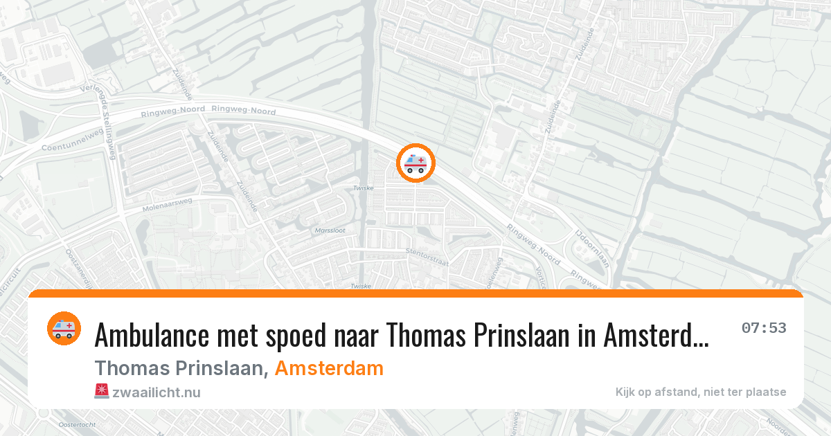 Ambulance met spoed naar Thomas Prinslaan in Amsterdam — 22 mrt 2026