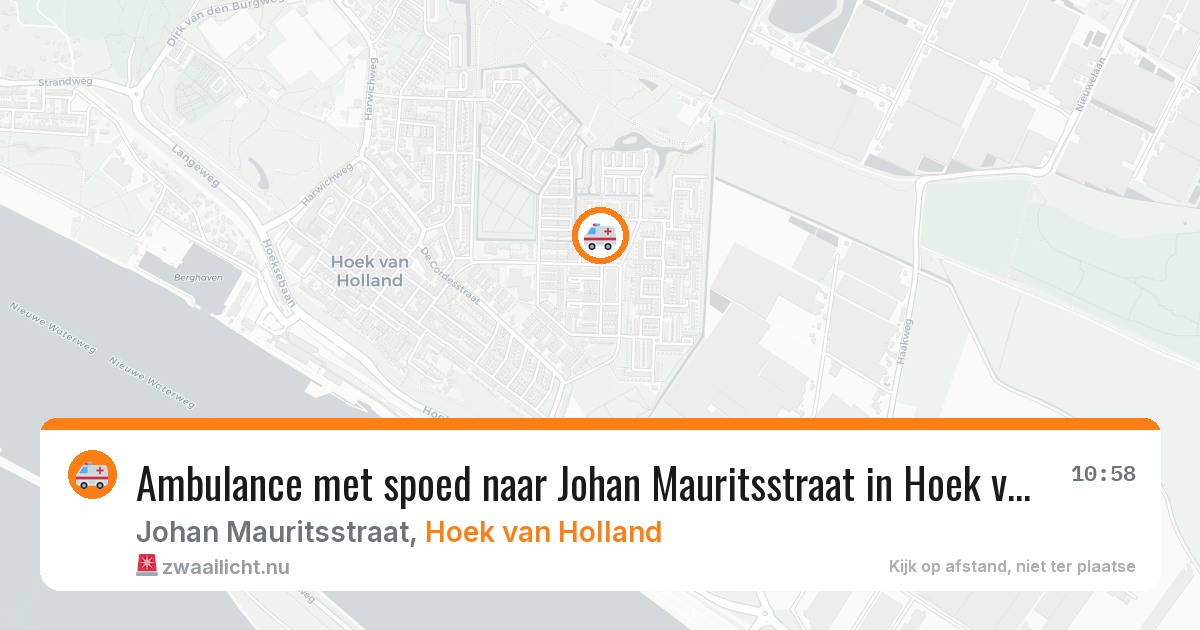Ambulance met spoed naar Johan Mauritsstraat in Hoek van Holland — 20 jul 2026