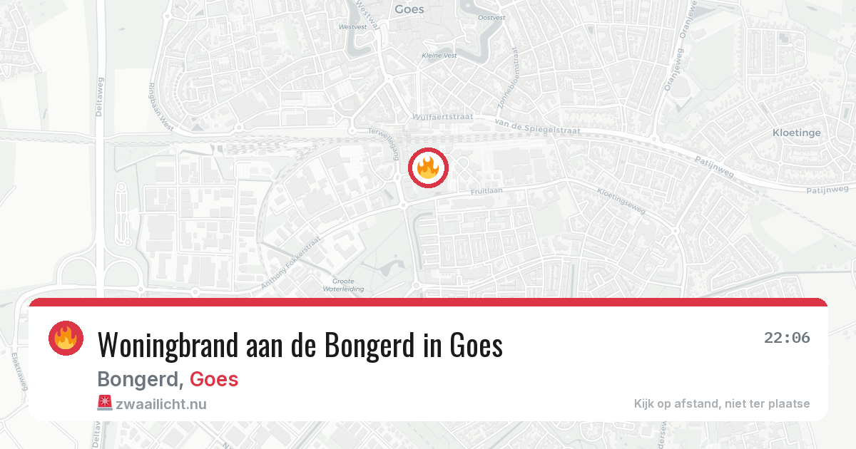 Woningbrand aan de Bongerd in Goes — 24 mei 2026