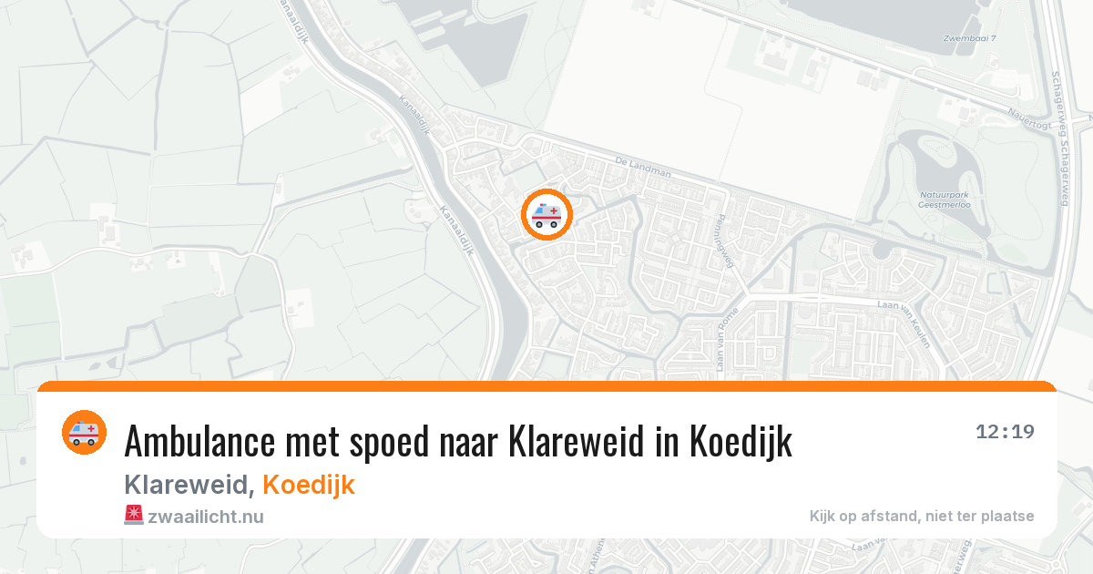 Ambulance met spoed naar Klareweid in Koedijk — 26 jul 2026