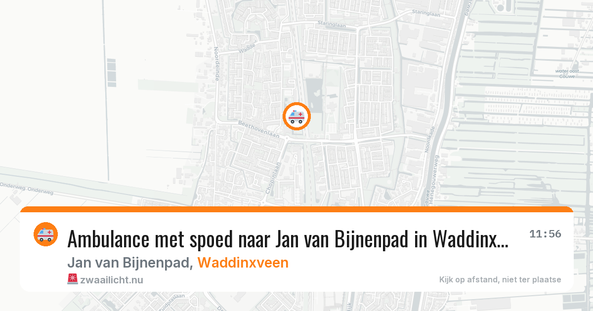 Ambulance met spoed naar Jan van Bijnenpad in Waddinxveen — 28 feb 2026