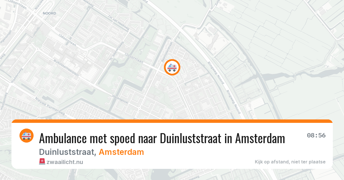 Ambulance met spoed naar Duinluststraat in Amsterdam — 22 mrt 2026