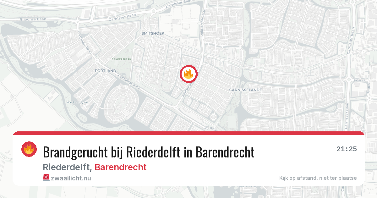 Brandgerucht bij Riederdelft in Barendrecht — 5 jun 2026
