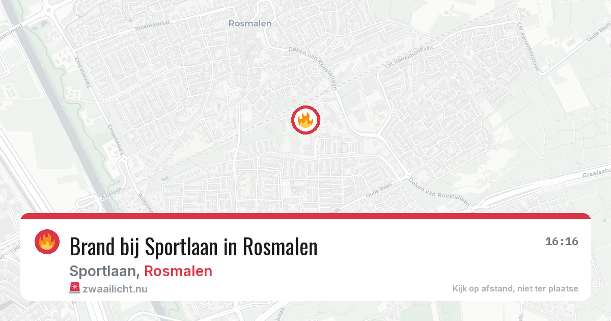 Brand bij Sportlaan in Rosmalen — 18 mrt 2026
