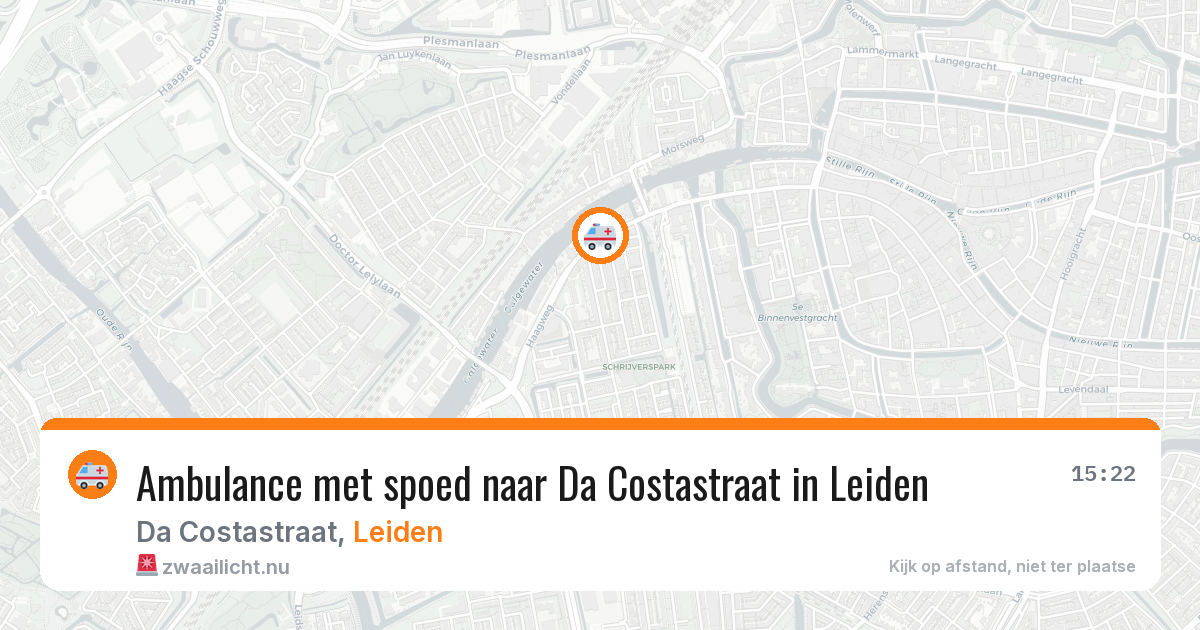Ambulance met spoed naar Da Costastraat in Leiden — 23 jul 2026