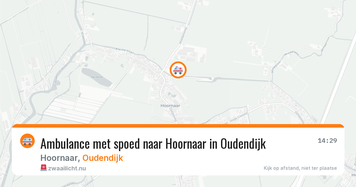 Ambulance met spoed naar Hoornaar in Oudendijk — 25 jul 2026