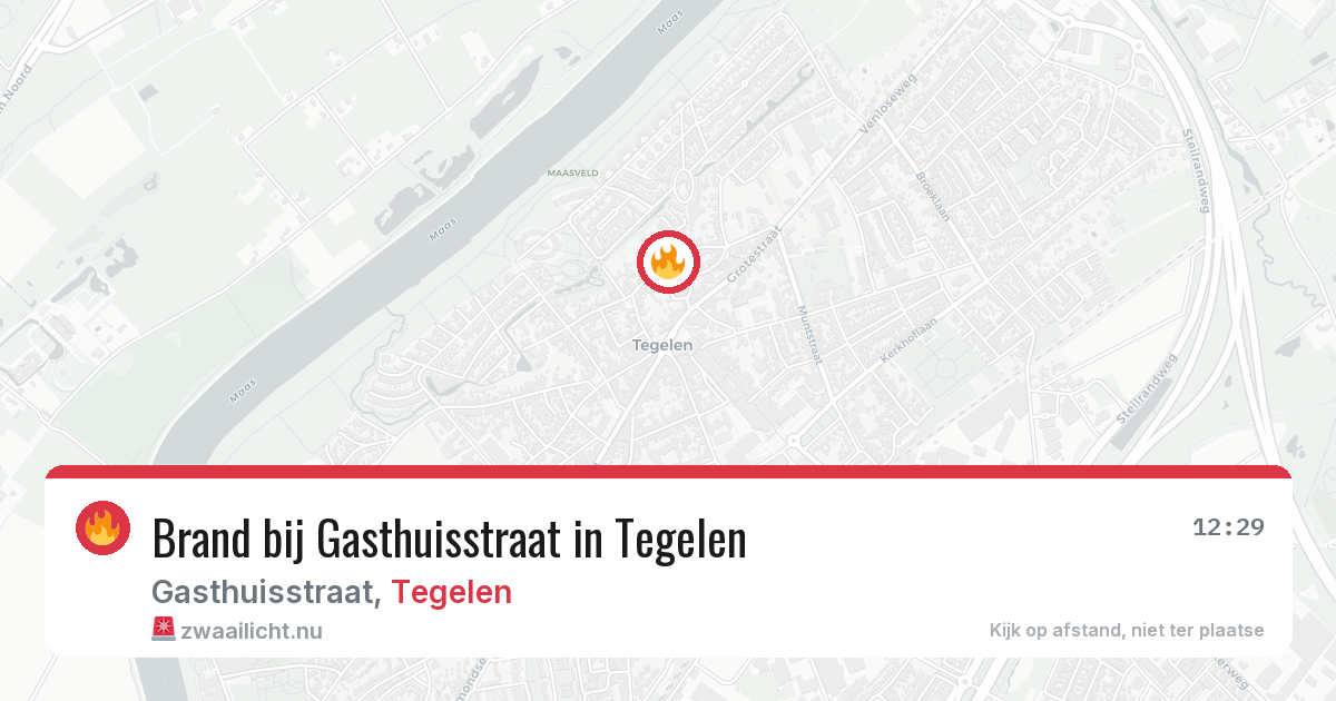 Brand bij Gasthuisstraat in Tegelen — 18 mrt 2026