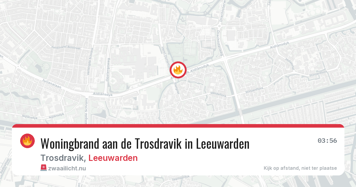 Woningbrand aan de Trosdravik in Leeuwarden — 5 feb 2026