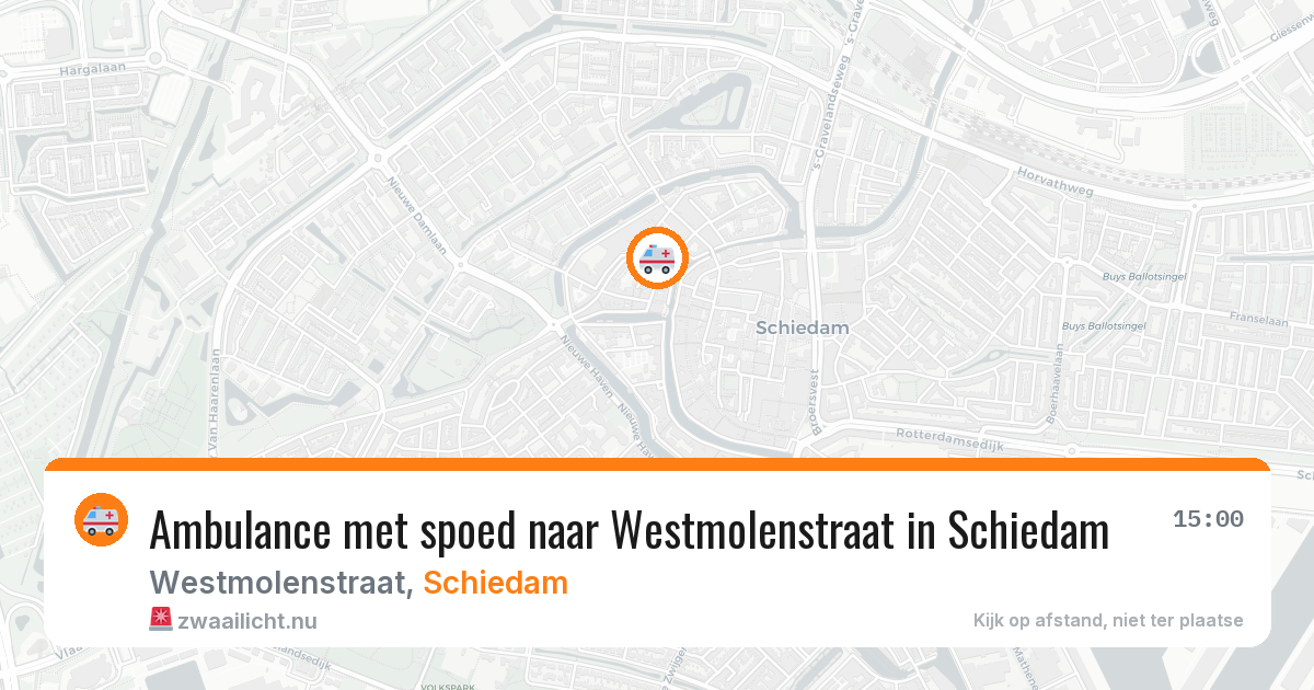 Ambulance met spoed naar Westmolenstraat in Schiedam — 25 jul 2026