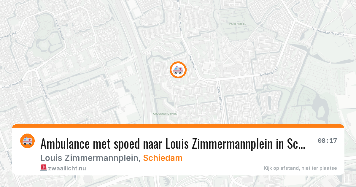 Ambulance met spoed naar Louis Zimmermannplein in Schiedam — 21 jul 2026