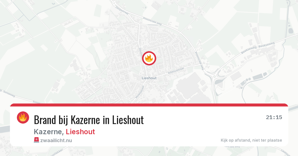 Brand bij Kazerne in Lieshout — 24 mrt 2026