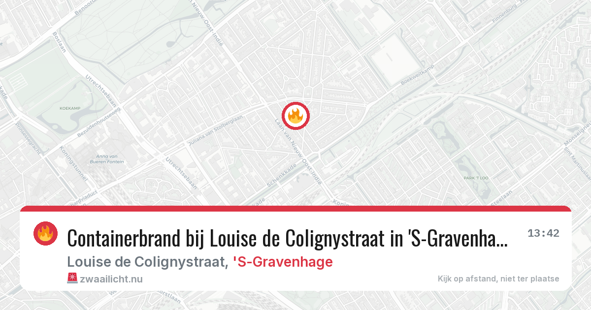 Containerbrand bij Louise de Colignystraat in 'S-Gravenhage — 24 mrt 2026