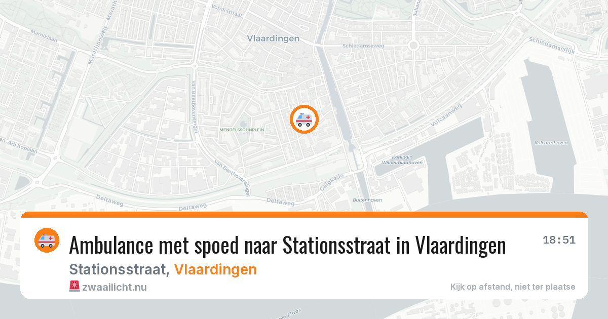 Ambulance met spoed naar Stationsstraat in Vlaardingen — 14 mrt 2026