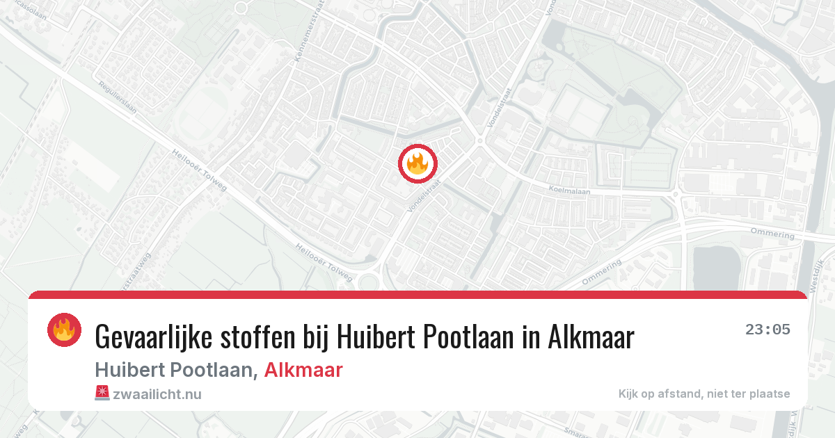 Gevaarlijke stoffen bij Huibert Pootlaan in Alkmaar — 12 jul 2026