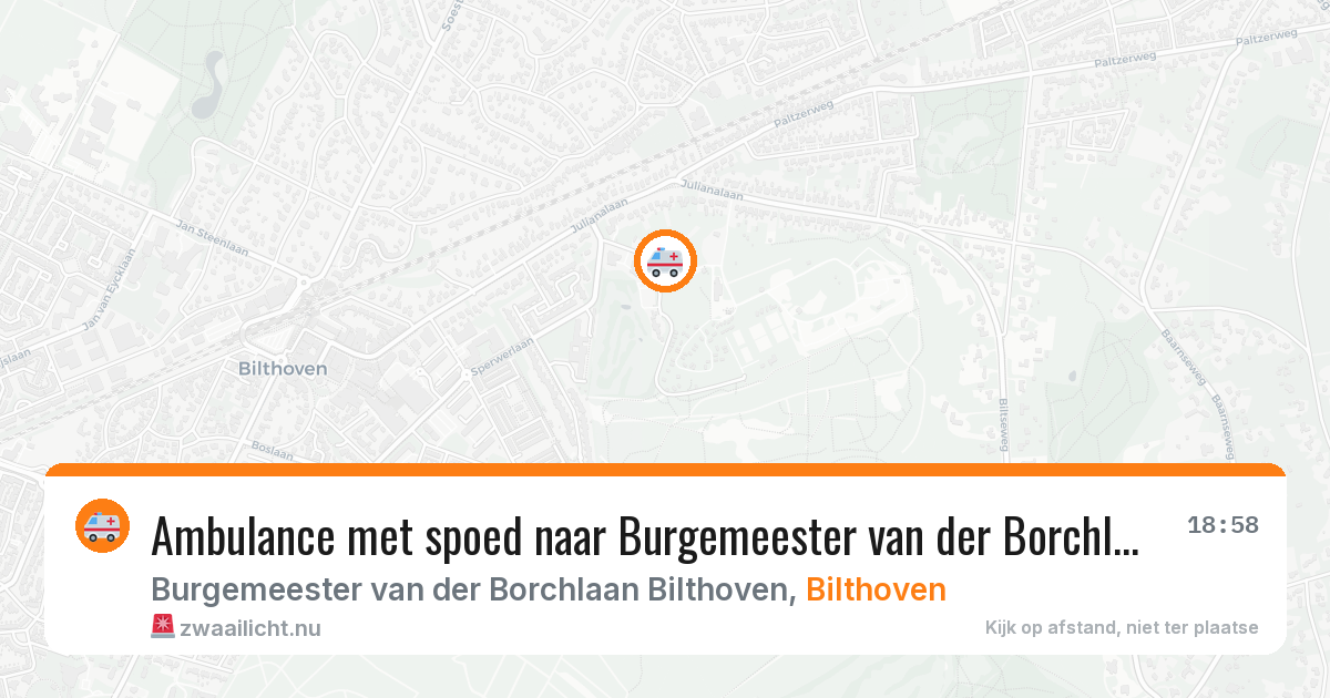 Ambulance met spoed naar Burgemeester van der Borchlaan Bilthoven in Bilthoven — 14 jul 2026