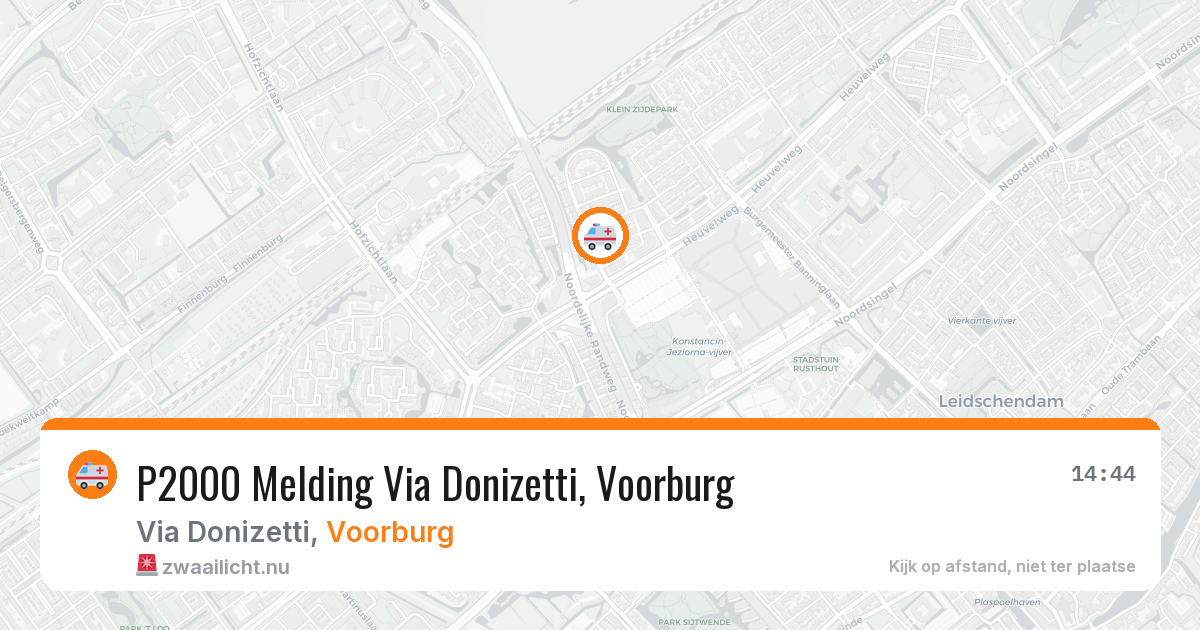 P2000 Melding Via Donizetti, Voorburg — 10 mei 2026
