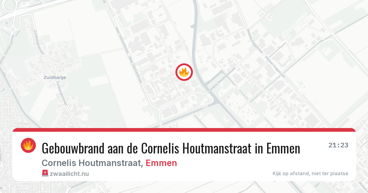Gebouwbrand aan de Cornelis Houtmanstraat in Emmen — 24 mei 2026