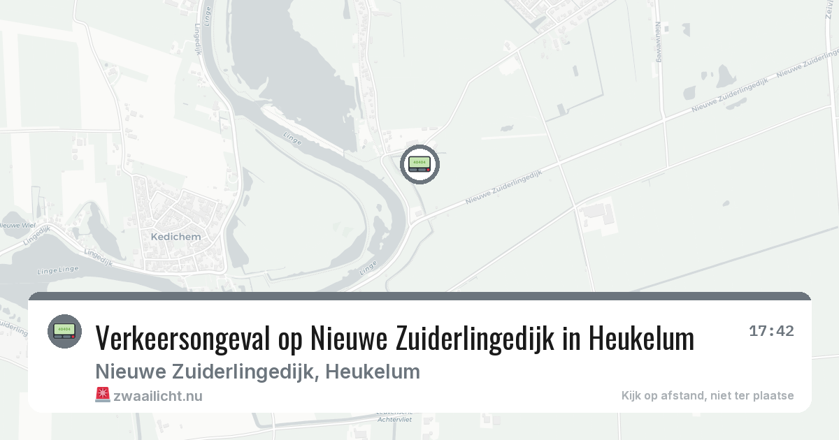 Verkeersongeval op Nieuwe Zuiderlingedijk in Heukelum — 11 mrt 2026