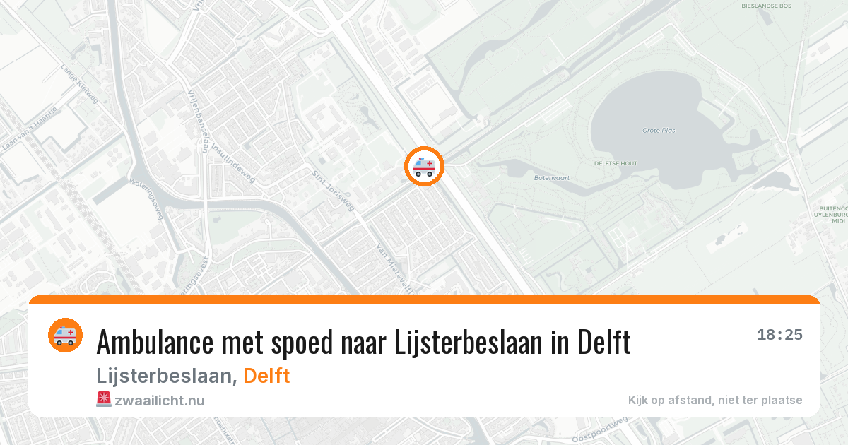Ambulance met spoed naar Lijsterbeslaan in Delft — 9 apr 2026
