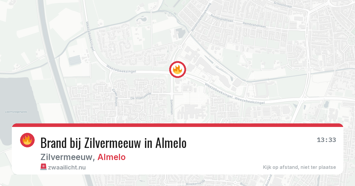 Brand bij Zilvermeeuw in Almelo — 10 jun 2026