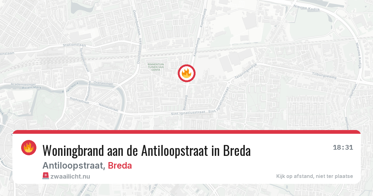 Woningbrand aan de Antiloopstraat in Breda — 14 jul 2026