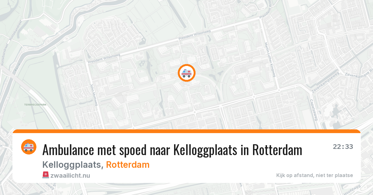 Ambulance met spoed naar Kelloggplaats in Rotterdam — 20 mei 2026