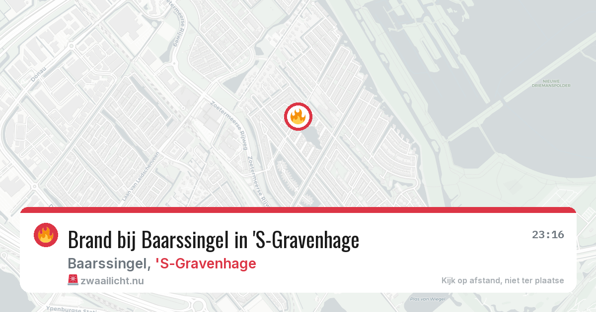 Brand bij Baarssingel in 'S-Gravenhage — 25 mei 2026