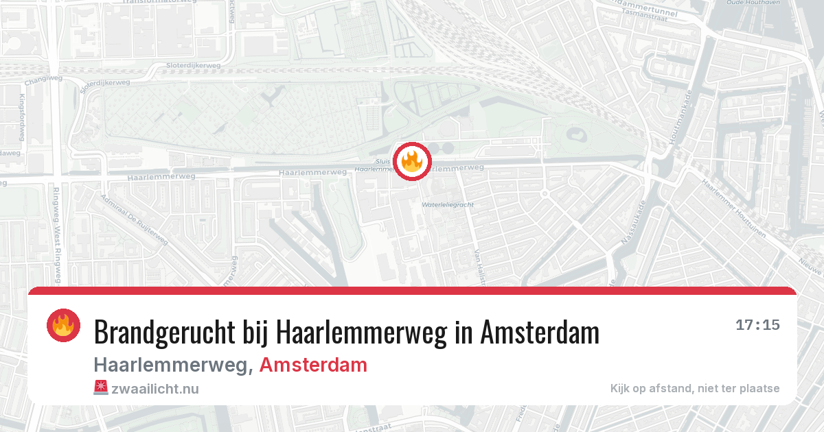 Brandgerucht bij Haarlemmerweg in Amsterdam — 16 jul 2026
