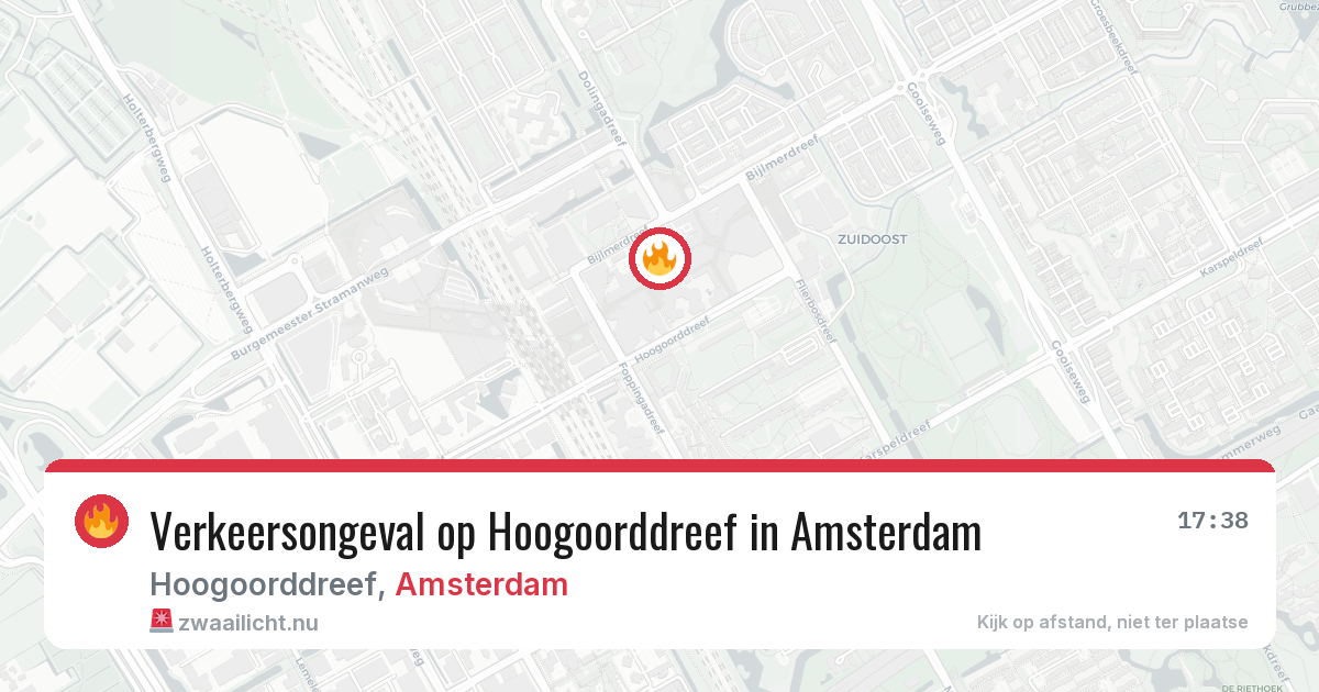 Verkeersongeval op Hoogoorddreef in Amsterdam — 11 jul 2026