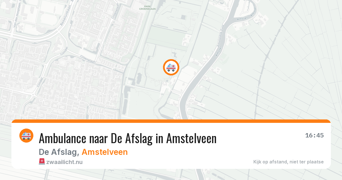 Ambulance naar De Afslag in Amstelveen — 6 jun 2026