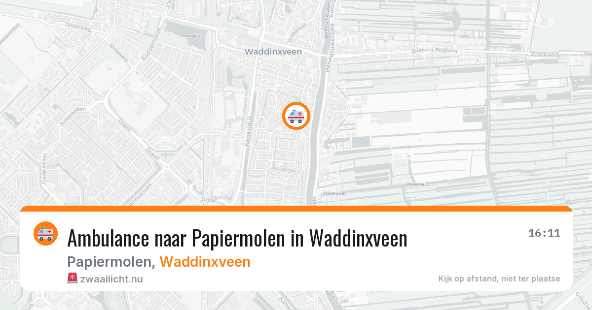 Ambulance naar Papiermolen in Waddinxveen — 21 jul 2026