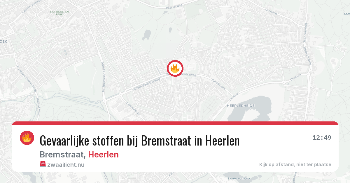 Gevaarlijke stoffen bij Bremstraat in Heerlen — 20 mrt 2026
