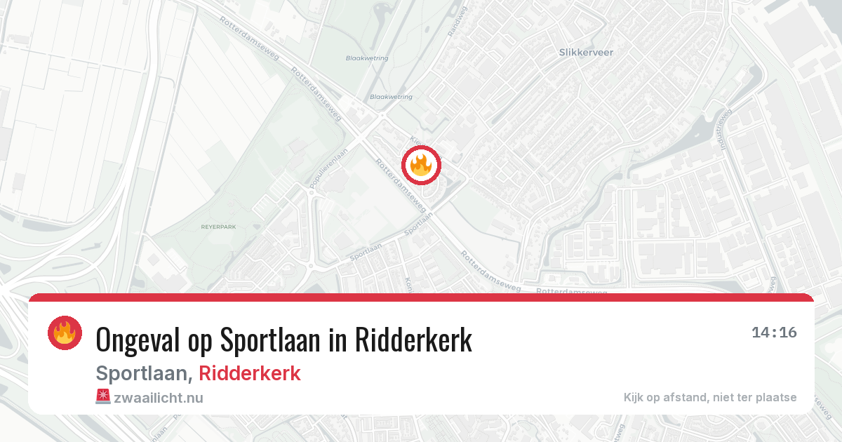 Ongeval op Sportlaan in Ridderkerk — 18 mei 2026