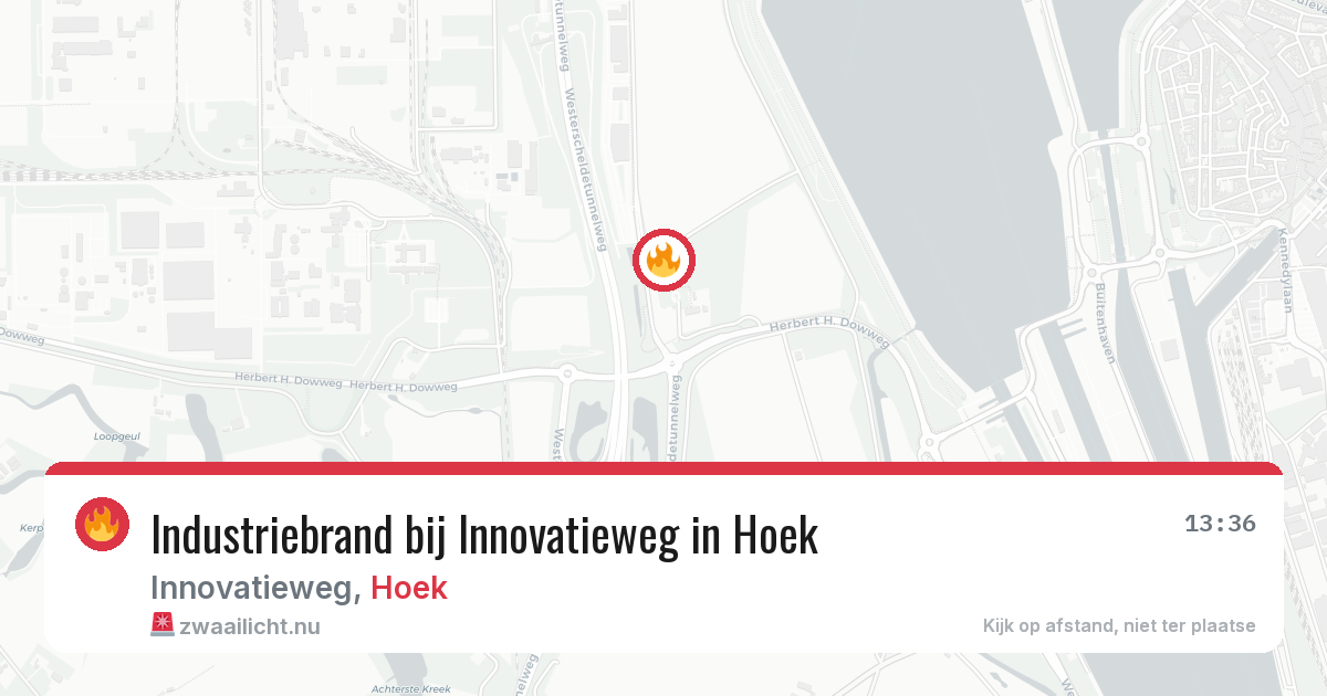 Industriebrand bij Innovatieweg in Hoek — 18 mei 2026