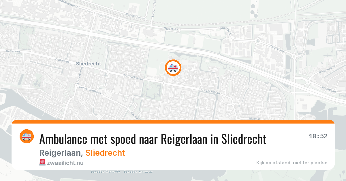 Ambulance met spoed naar Reigerlaan in Sliedrecht — 27 jan 2026