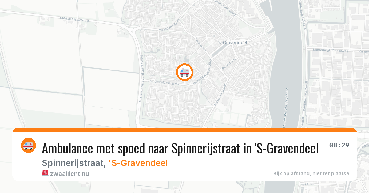 Ambulance met spoed naar Spinnerijstraat in 'S-Gravendeel — 22 mrt 2026