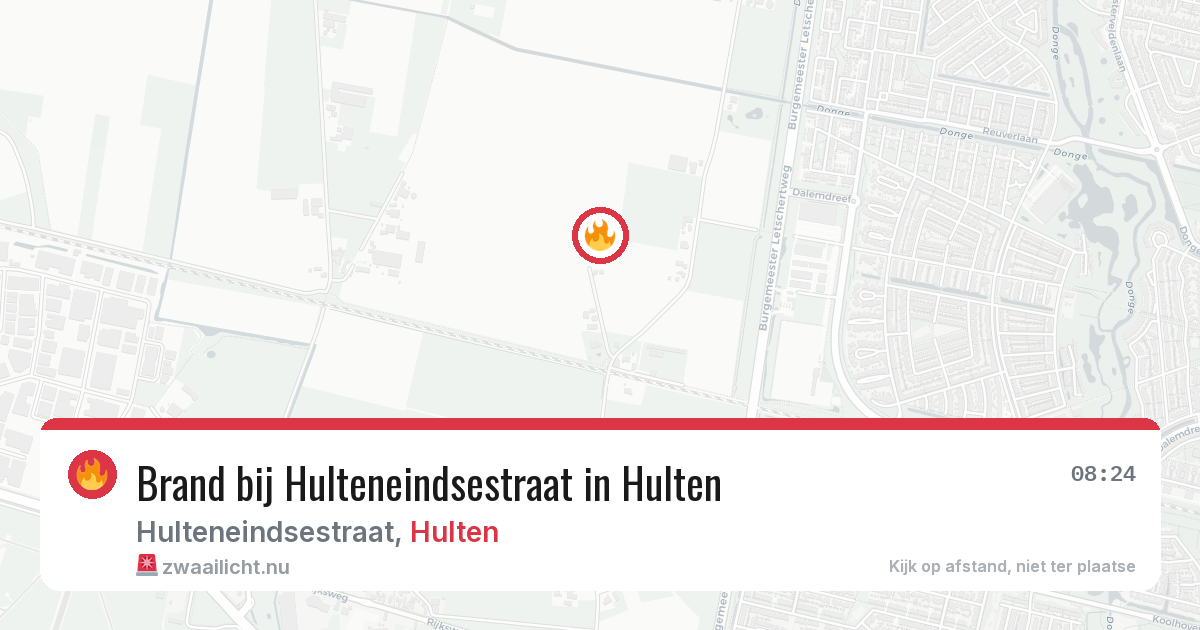 Brand bij Hulteneindsestraat in Hulten — 25 feb 2026