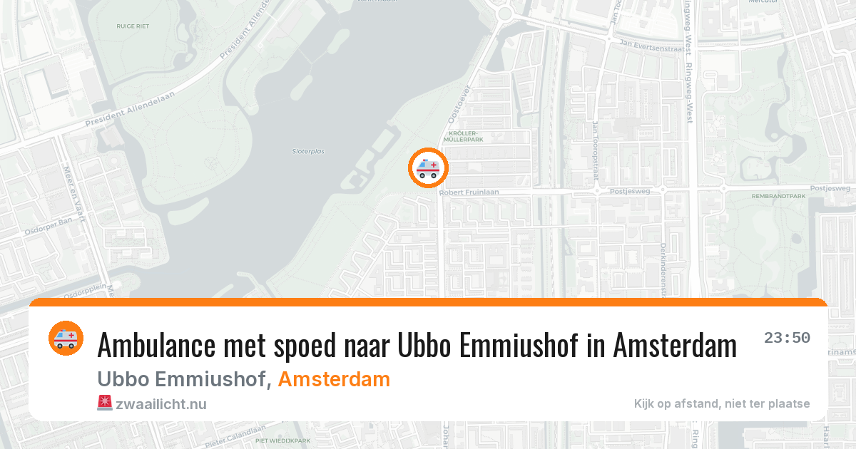 Ambulance met spoed naar Ubbo Emmiushof in Amsterdam — 16 mei 2026