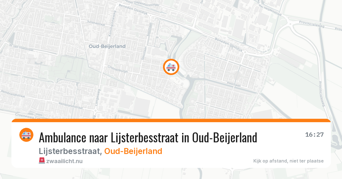 Ambulance naar Lijsterbesstraat in Oud-Beijerland — 16 jul 2026