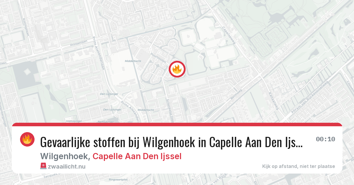 Gevaarlijke stoffen bij Wilgenhoek in Capelle Aan Den Ijssel — 23 jul 2026