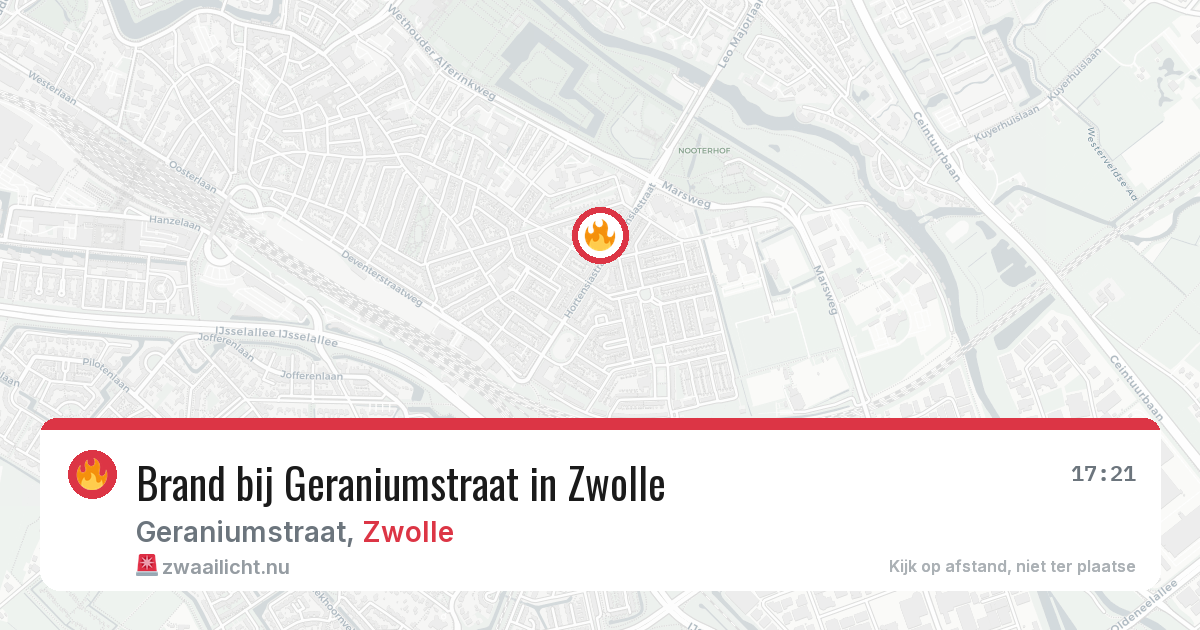 Brand bij Geraniumstraat in Zwolle — 8 mei 2026
