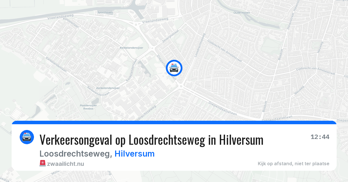 Verkeersongeval op Loosdrechtseweg in Hilversum — 23 apr 2026